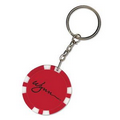 Red Light Up Poker Chip Keychain